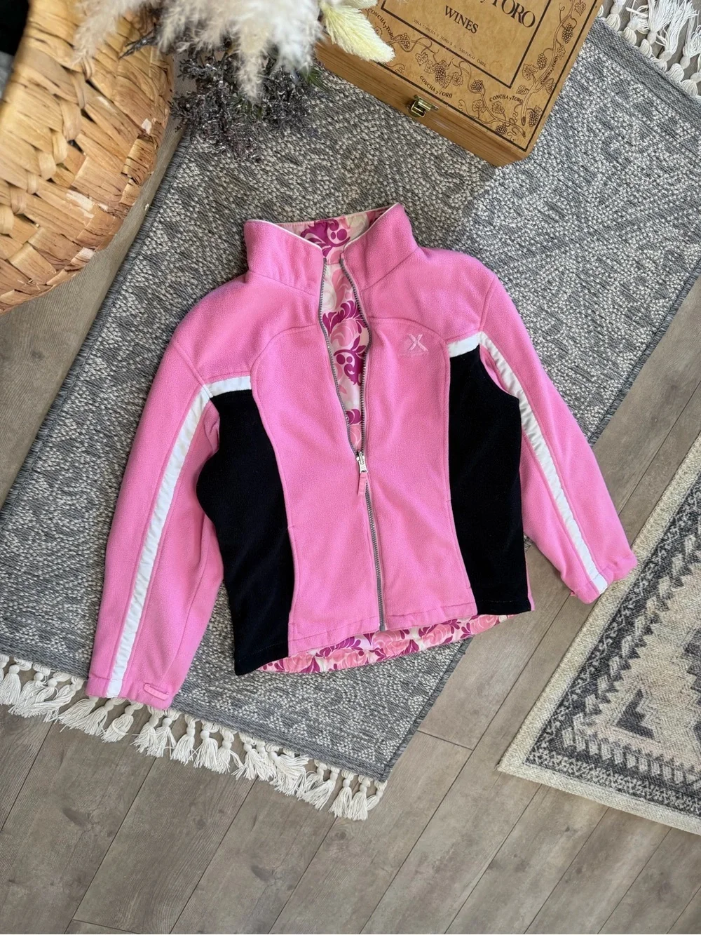 Vintage ZeroXposur Girls Pink Reversible Jacket Size XL